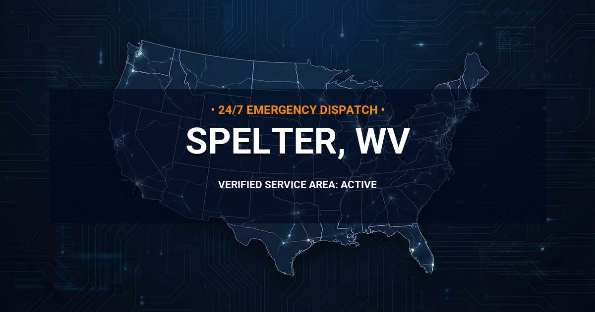 Emergency Plumbing Dispatch Map for Plumbing Services: Spelter, WV