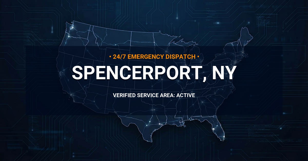 Emergency Plumbing Dispatch Map for Plumbing Services: Spencerport, NY