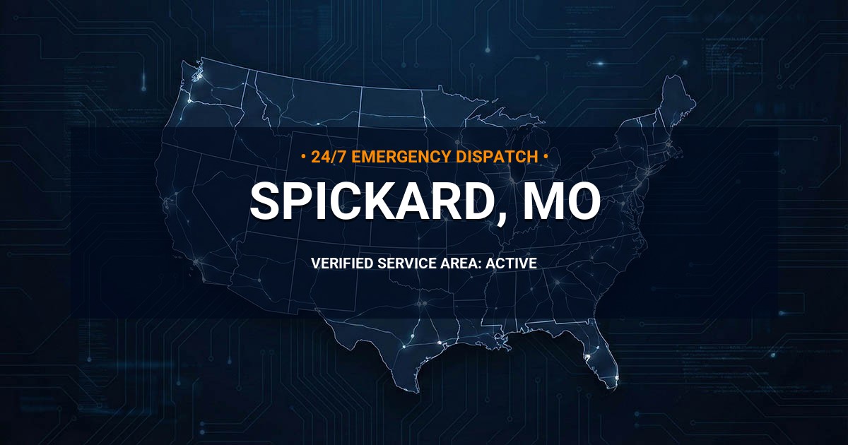 Emergency Plumbing Dispatch Map for Plumbing Services: Spickard, MO