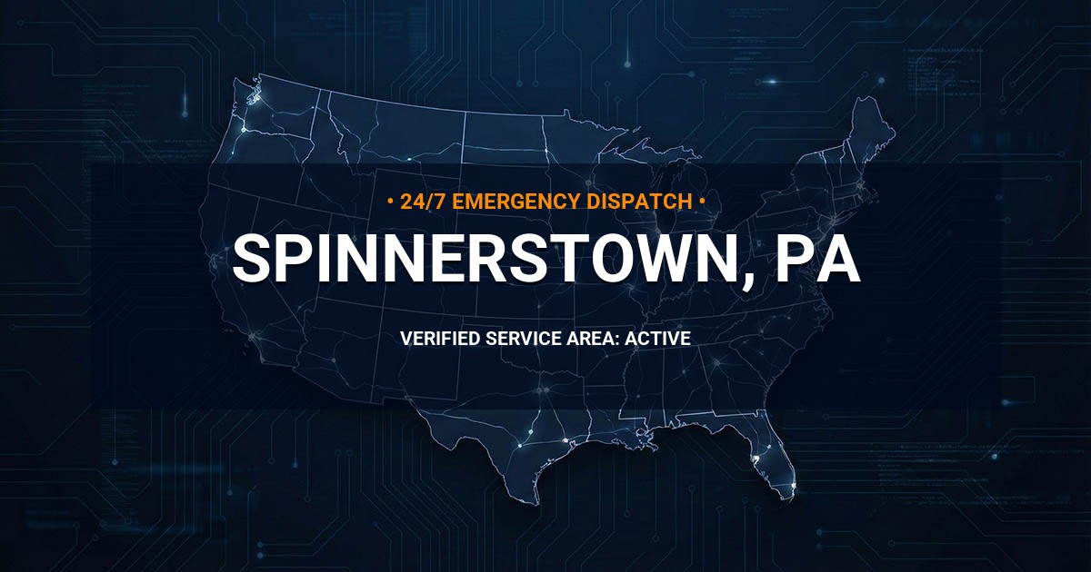 Emergency Plumbing Dispatch Map for Plumbing Services: Spinnerstown, PA