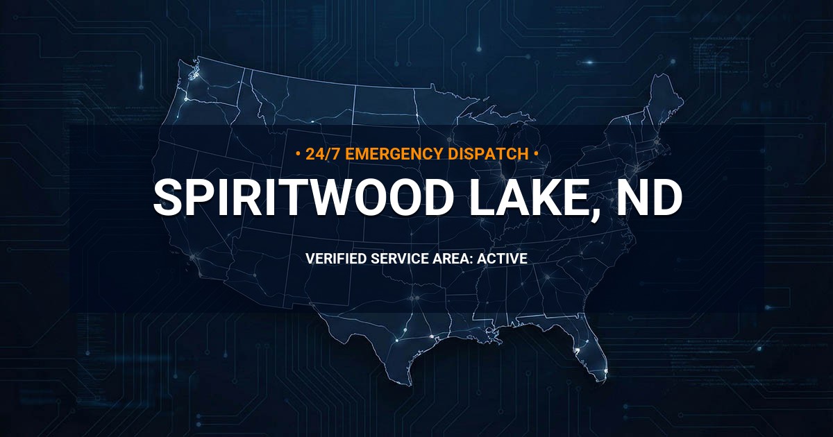 Emergency Plumbing Dispatch Map for Plumbing Services: Spiritwood Lake, ND