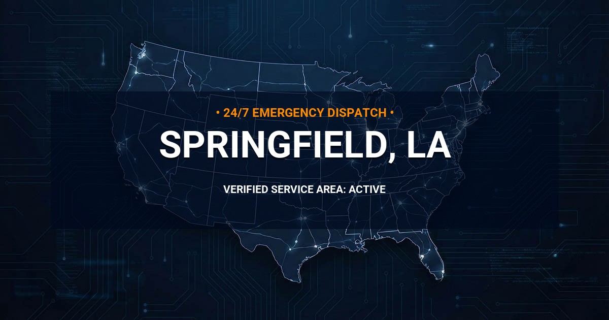 Emergency Plumbing Dispatch Map for Plumbing Services: Springfield, LA