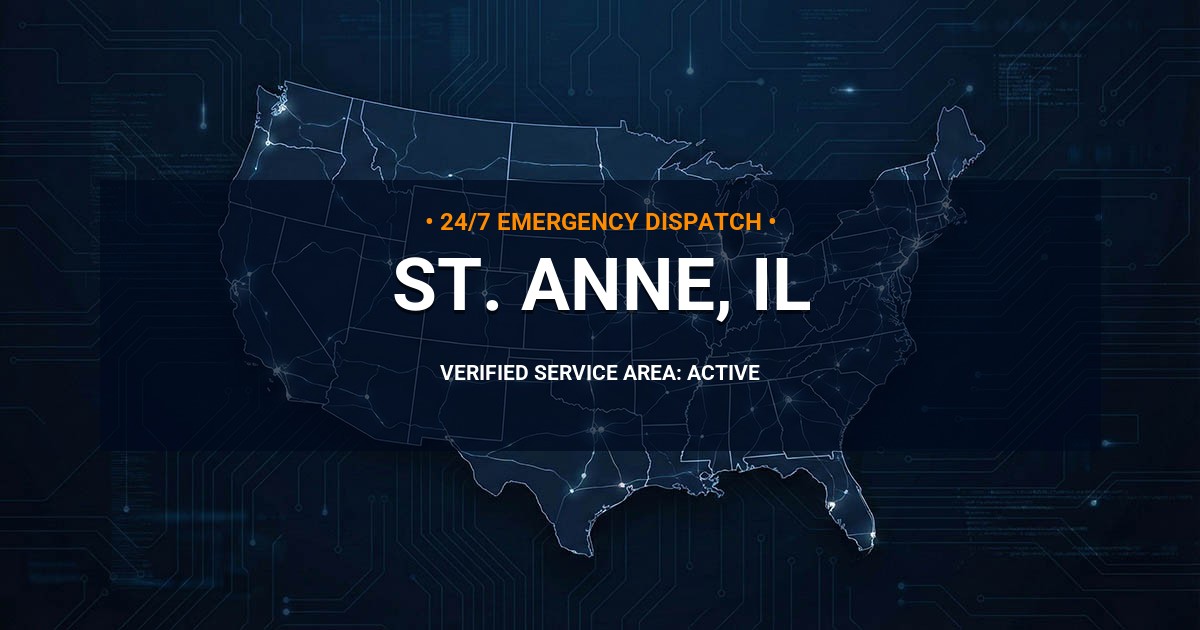Emergency Plumbing Dispatch Map for Plumbing Services: St. Anne, IL