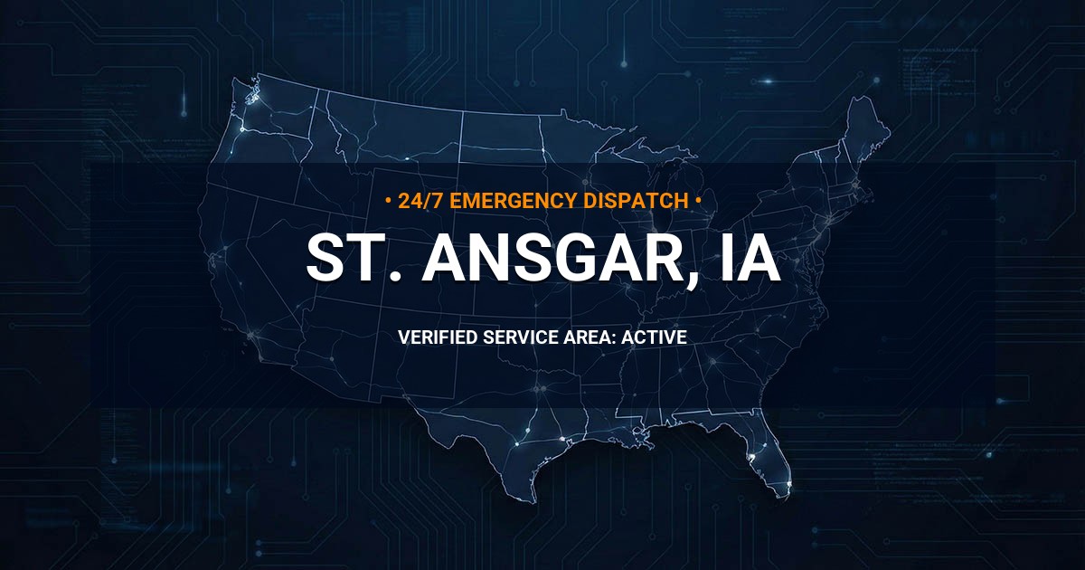 Emergency Plumbing Dispatch Map for Plumbing Services: St. Ansgar, IA