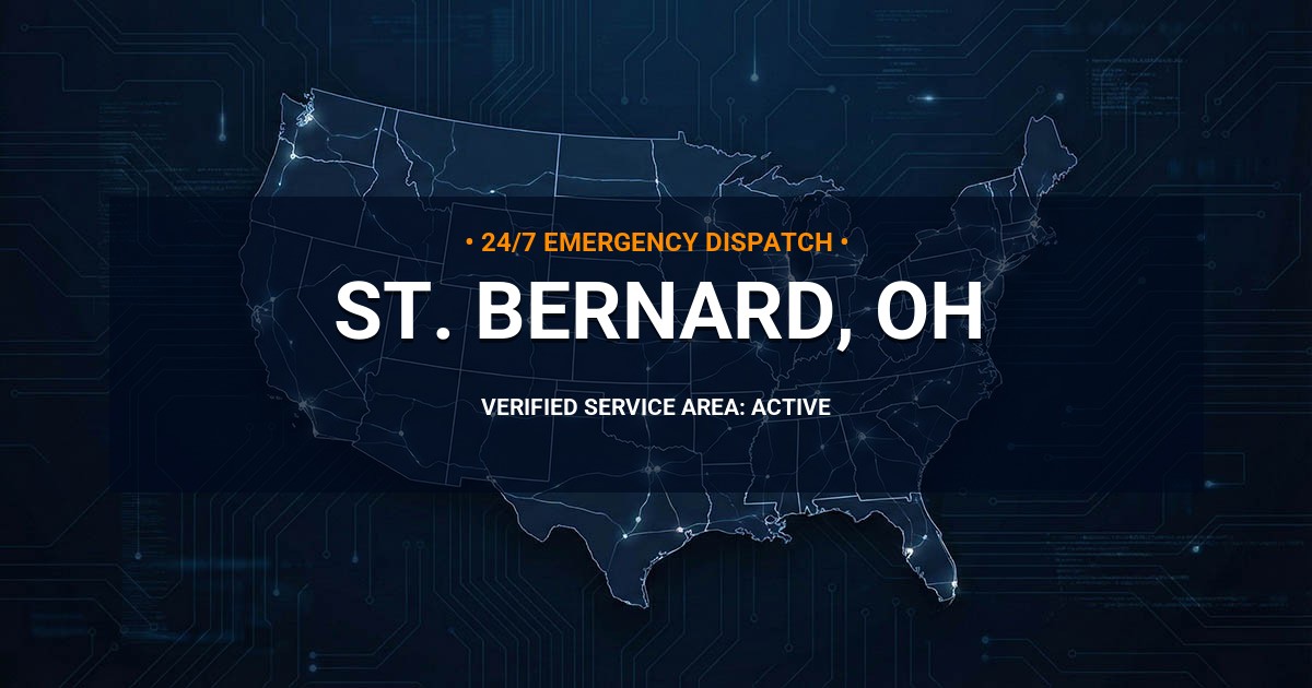 Emergency Plumbing Dispatch Map for Plumbing Services: St. Bernard, OH