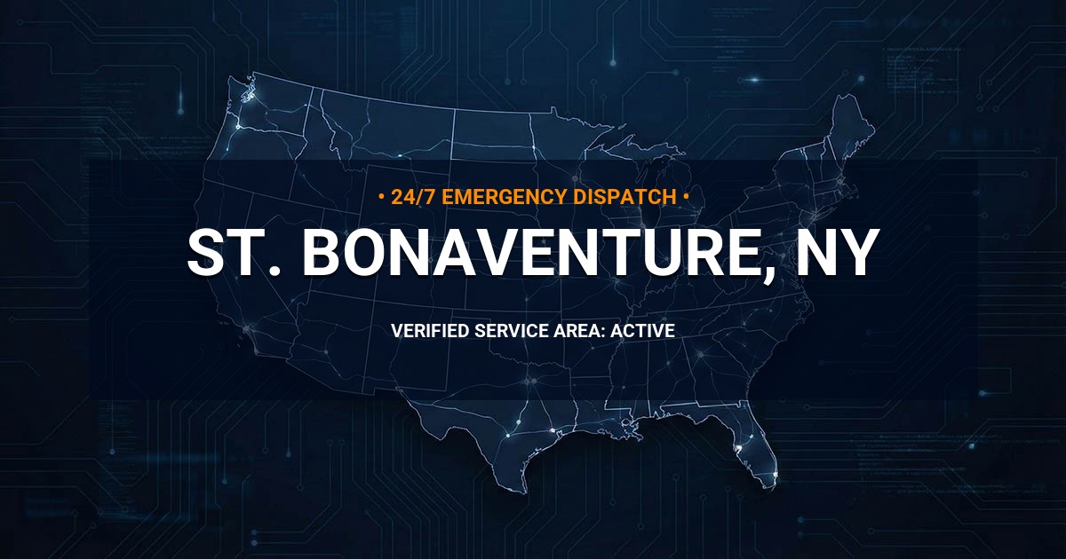 Emergency Plumbing Dispatch Map for Plumbing Services: St. Bonaventure, NY