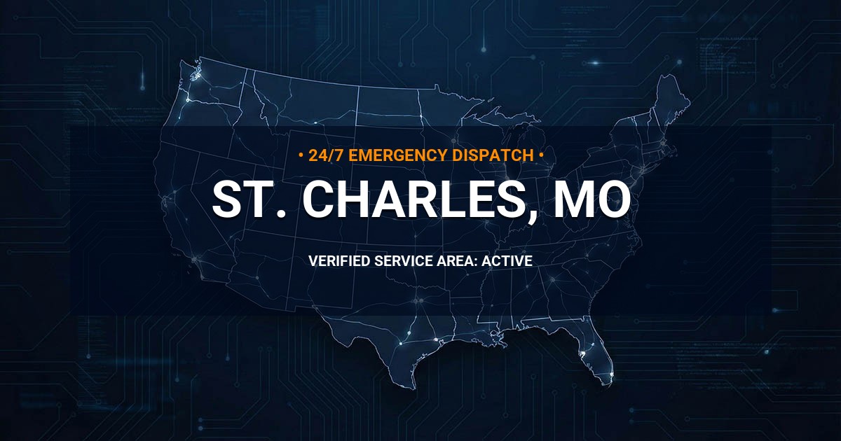 Emergency Plumbing Dispatch Map for Plumbing Services: St. Charles, MO