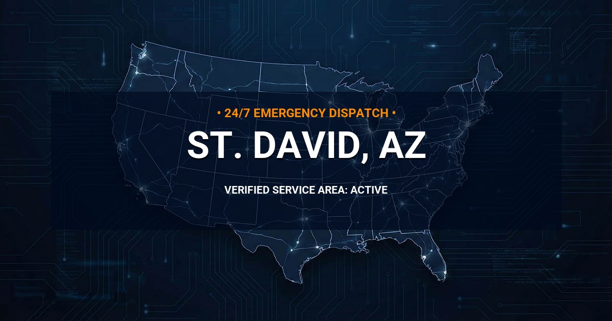 Emergency Plumbing Dispatch Map for Plumbing Services: St. David, AZ
