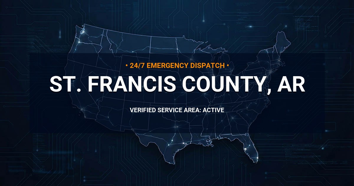 Emergency Plumbing Dispatch Map for St. Francis County Plumbing Logistics