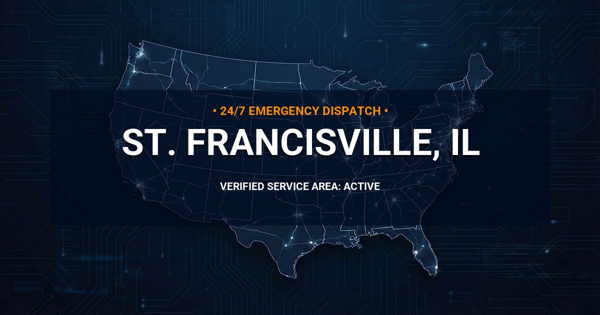 Emergency Plumbing Dispatch Map for Plumbing Services: St. Francisville, IL
