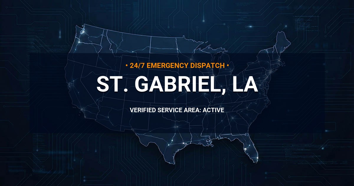 Emergency Plumbing Dispatch Map for Plumbing Services: St. Gabriel, LA