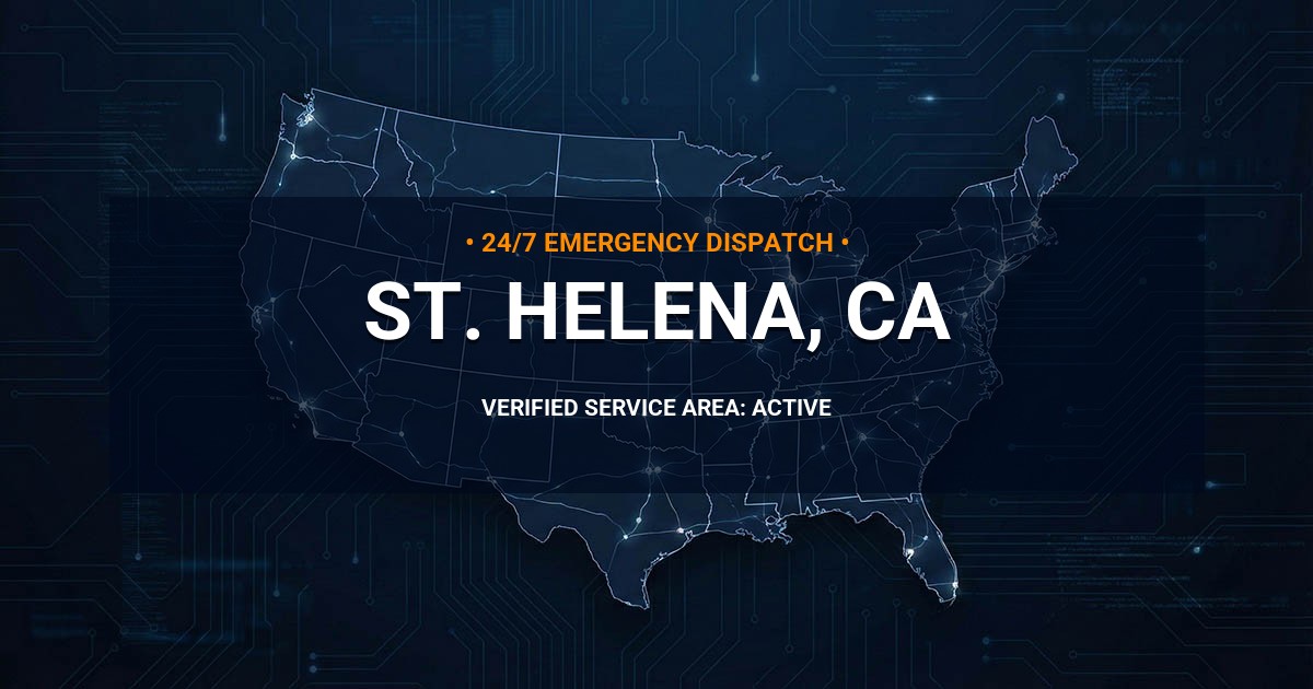 Emergency Plumbing Dispatch Map for Plumbing Services: St. Helena, CA