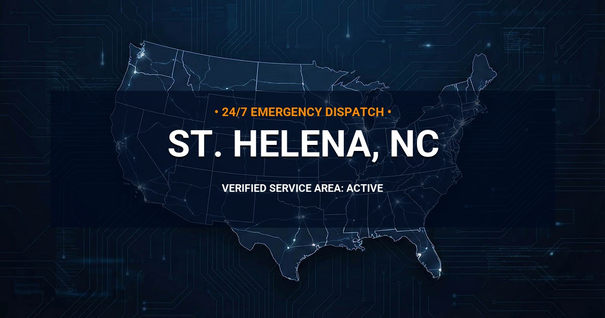 Emergency Plumbing Dispatch Map for Plumbing Services: St. Helena, NC