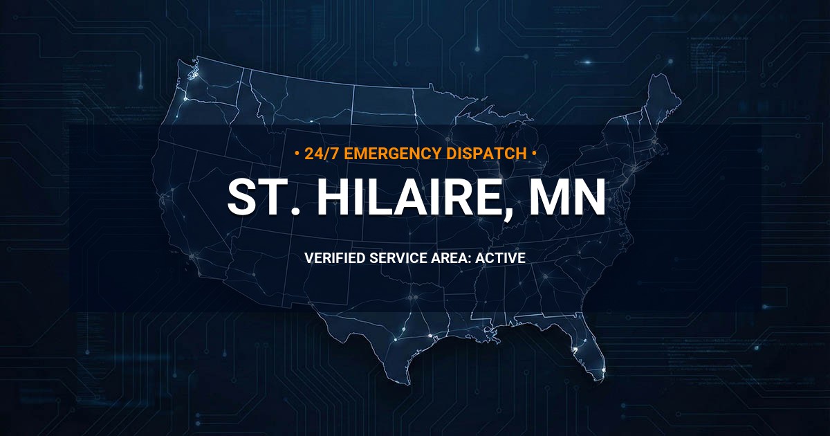 Emergency Plumbing Dispatch Map for Plumbing Services: St. Hilaire, MN