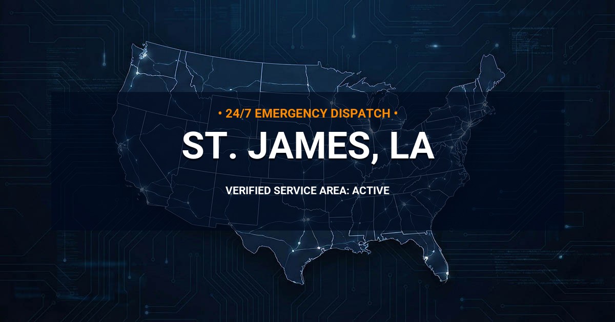 Emergency Plumbing Dispatch Map for Plumbing Services: St. James, LA