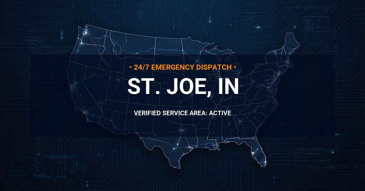 Emergency Plumbing Dispatch Map for Plumbing Services: St. Joe, IN