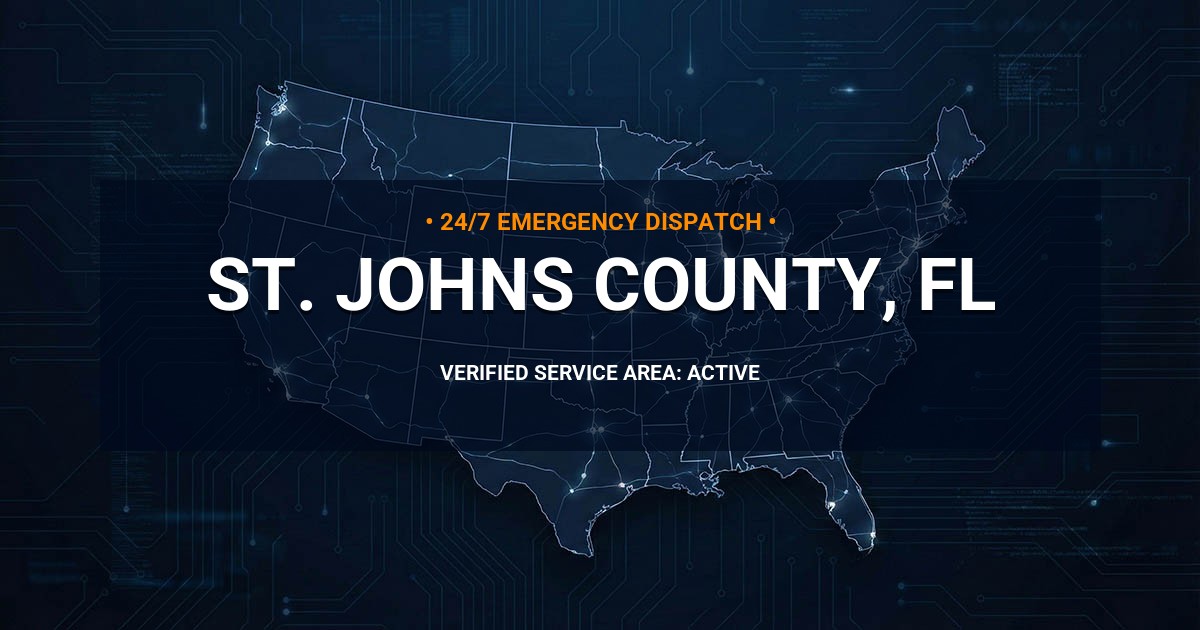 Emergency Plumbing Dispatch Map for St. Johns County Plumbing Logistics