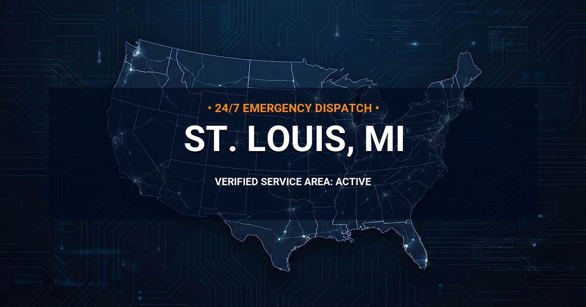 Emergency Plumbing Dispatch Map for Plumbing Services: St. Louis, MI