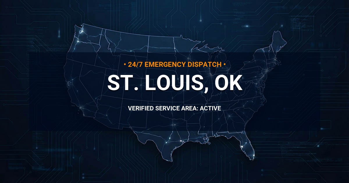 Emergency Plumbing Dispatch Map for Plumbing Services: St. Louis, OK