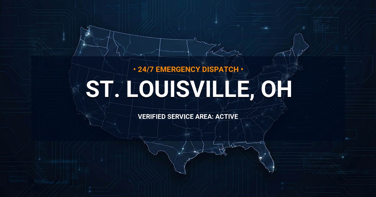 Emergency Plumbing Dispatch Map for Plumbing Services: St. Louisville, OH