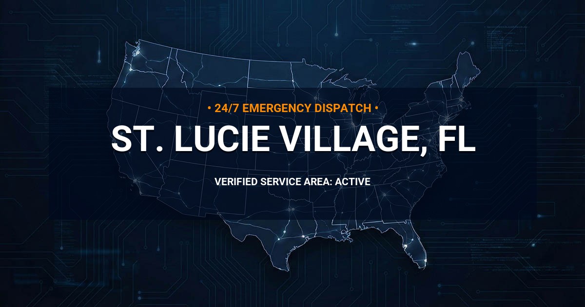 Emergency Plumbing Dispatch Map for Plumbing Services: St. Lucie Village, FL