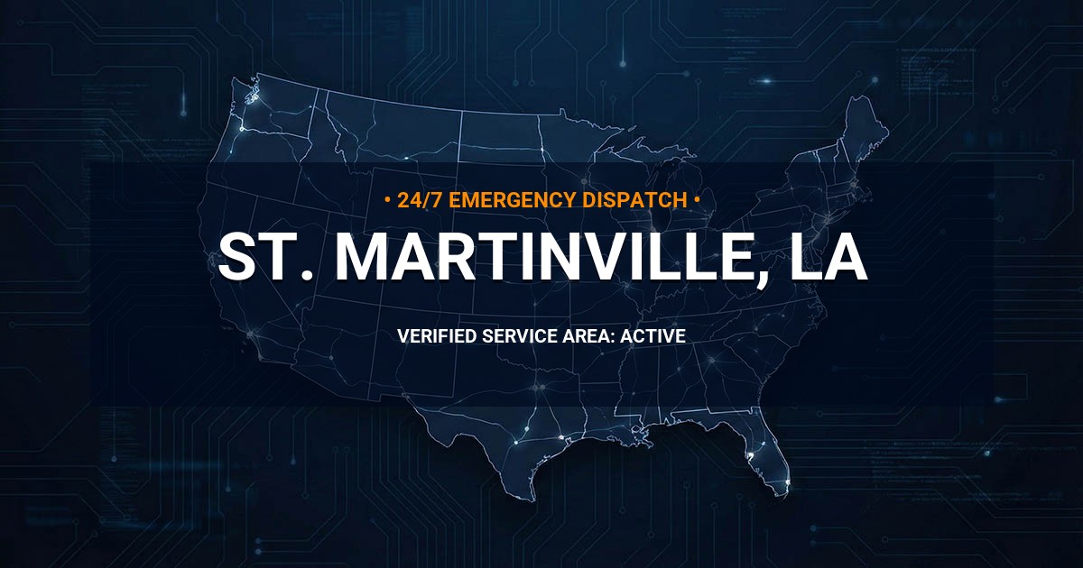 Emergency Plumbing Dispatch Map for Plumbing Services: St. Martinville, LA