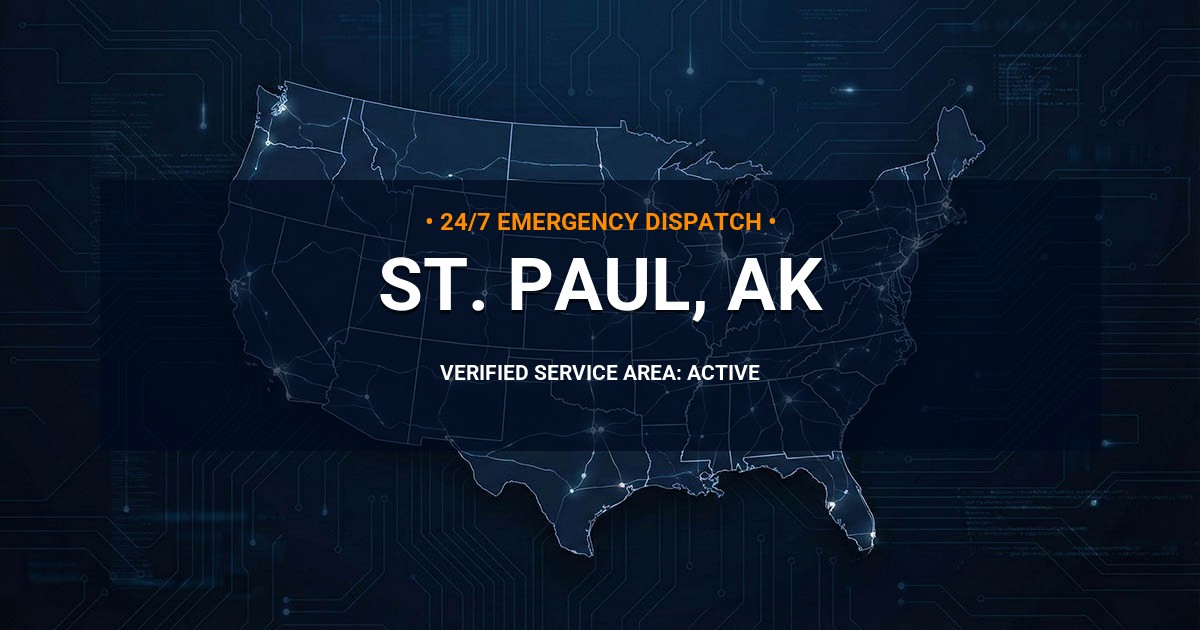 Emergency Plumbing Dispatch Map for Plumbing Services: St. Paul, AK