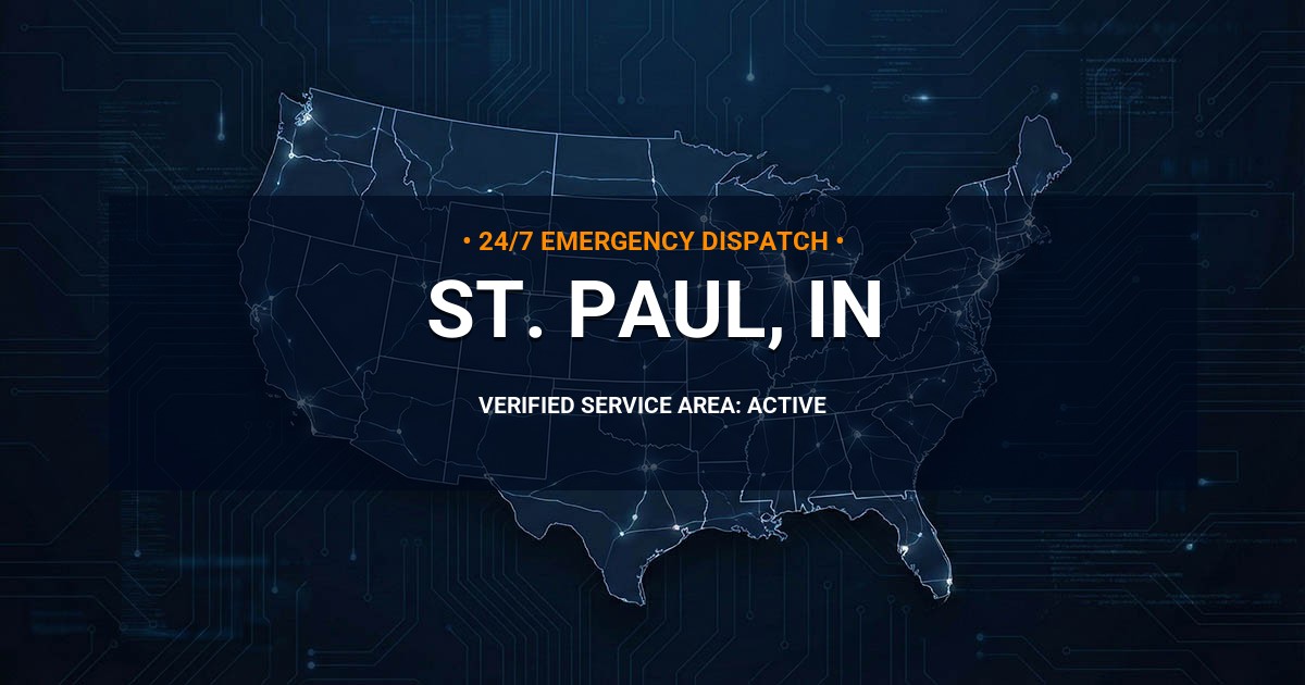 Emergency Plumbing Dispatch Map for Plumbing Services: St. Paul, IN