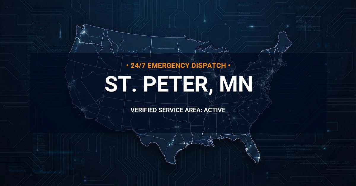 Emergency Plumbing Dispatch Map for Plumbing Services: St. Peter, MN