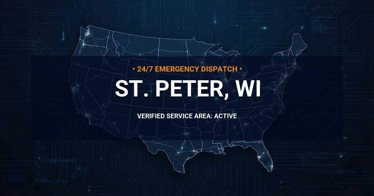 Emergency Plumbing Dispatch Map for Plumbing Services: St. Peter, WI