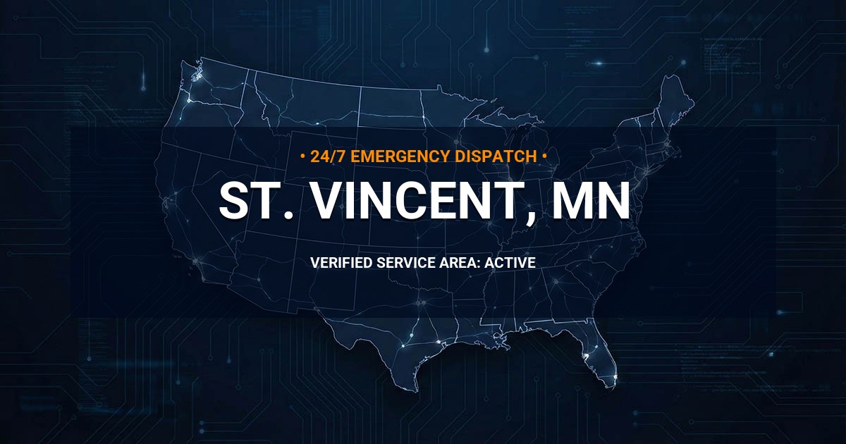 Emergency Plumbing Dispatch Map for Plumbing Services: St. Vincent, MN