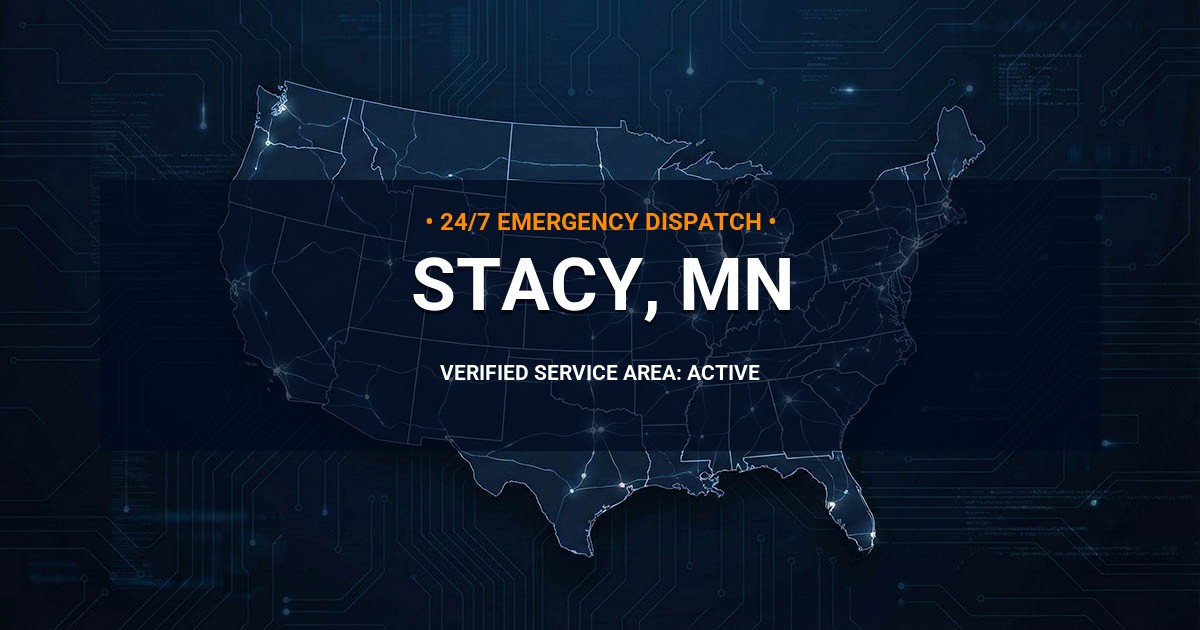 Emergency Plumbing Dispatch Map for Plumbing Services: Stacy, MN