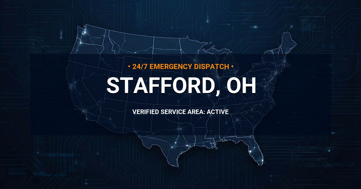 Emergency Plumbing Dispatch Map for Plumbing Services: Stafford, OH