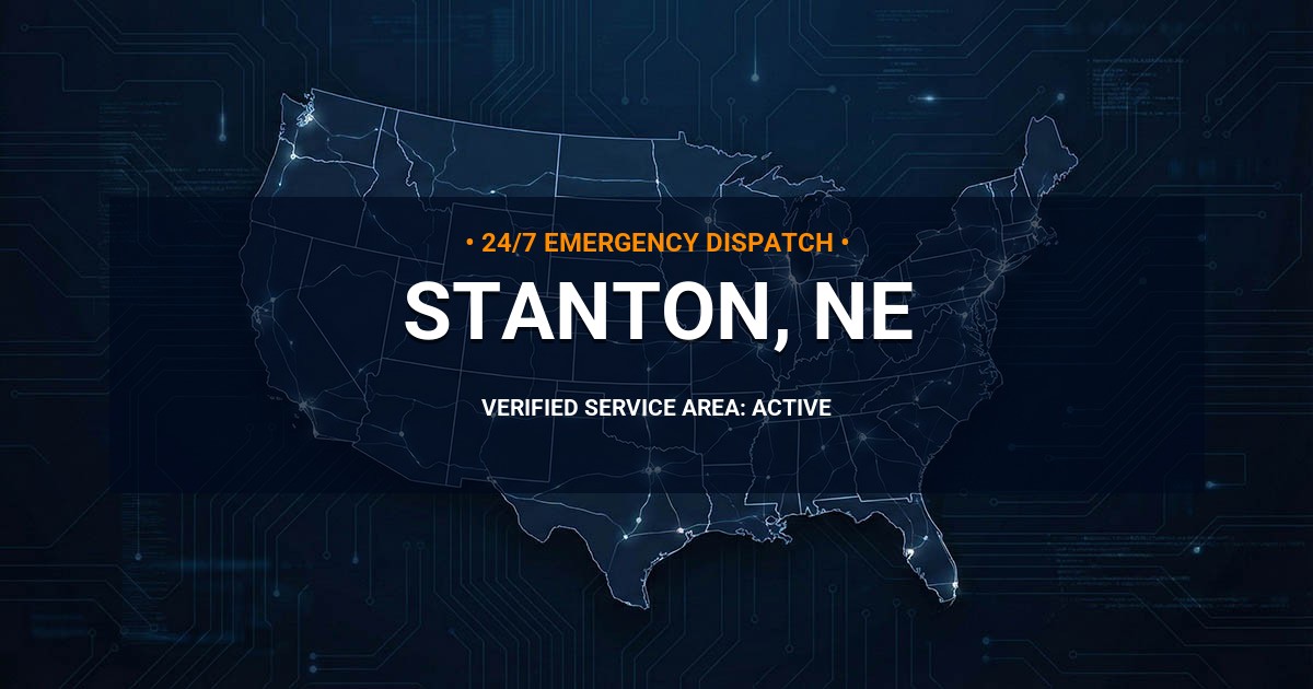 Emergency Plumbing Dispatch Map for Plumbing Services: Stanton, NE