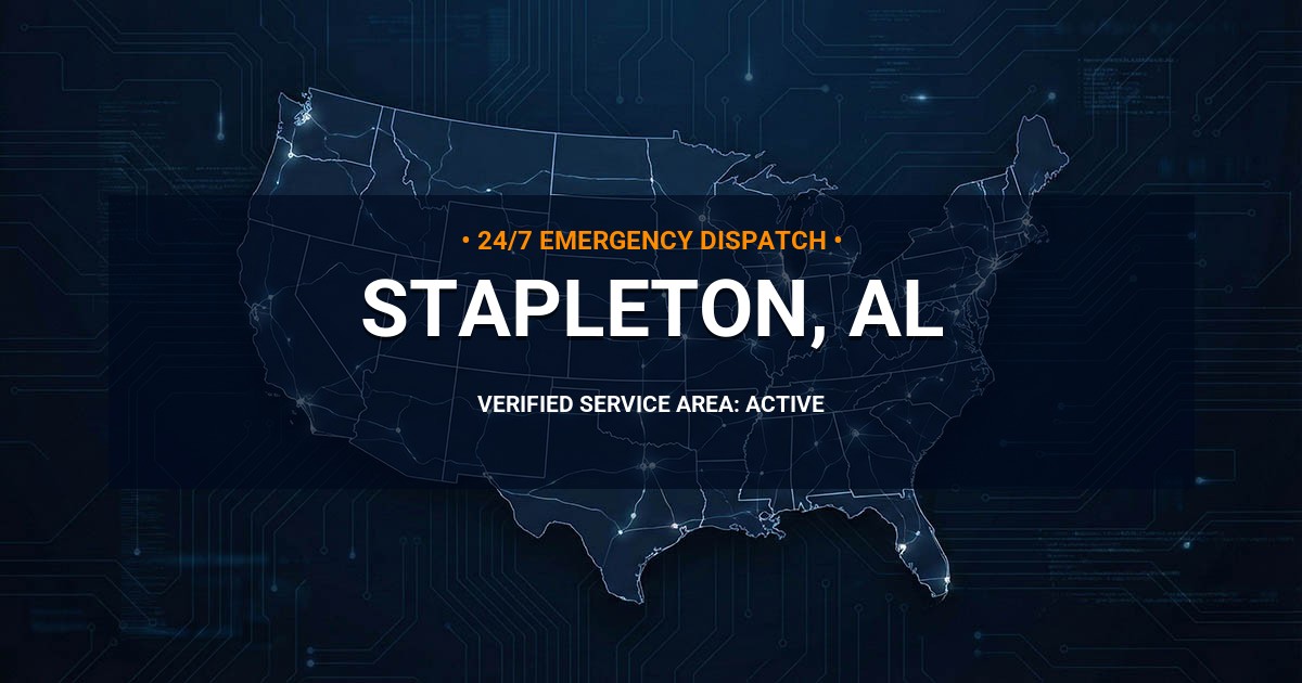 Emergency Plumbing Dispatch Map for Plumbing Services: Stapleton, AL