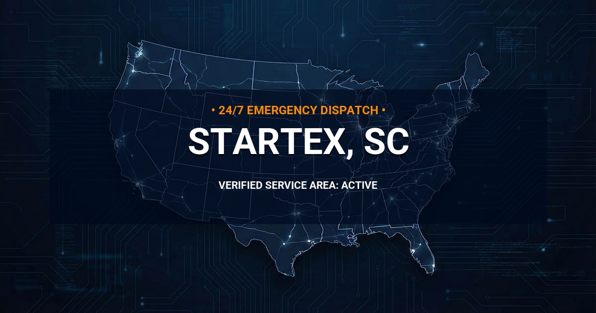 Emergency Plumbing Dispatch Map for Plumbing Services: Startex, SC