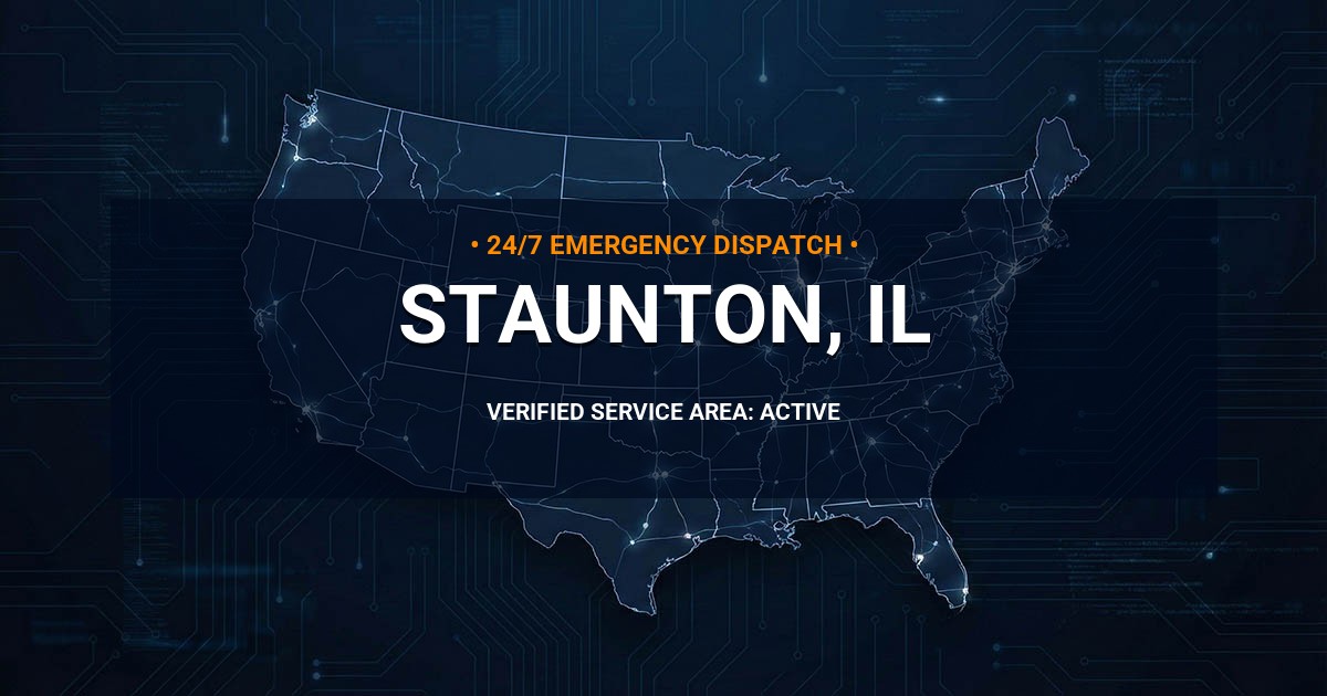 Emergency Plumbing Dispatch Map for Plumbing Services: Staunton, IL
