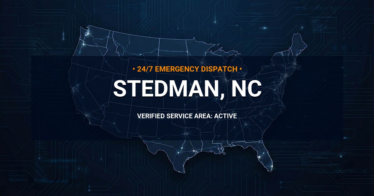 Emergency Plumbing Dispatch Map for Plumbing Services: Stedman, NC