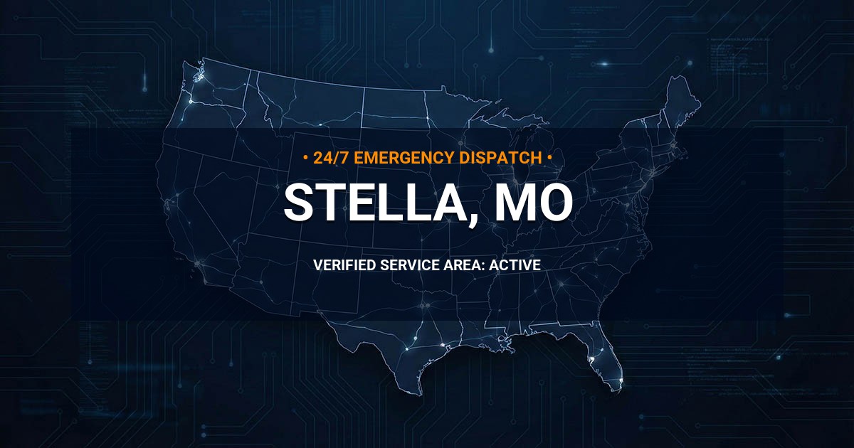 Emergency Plumbing Dispatch Map for Plumbing Services: Stella, MO
