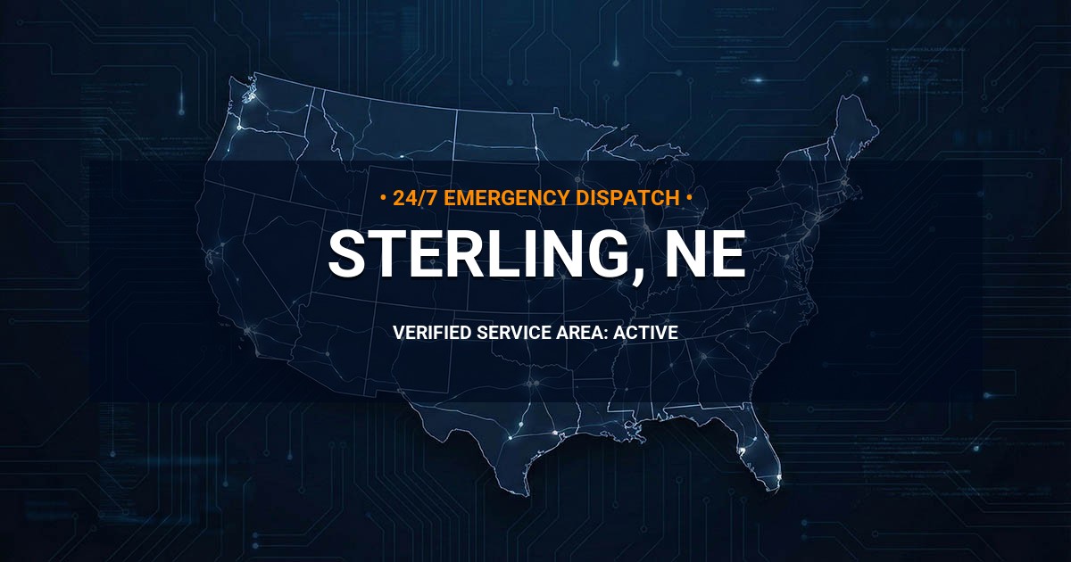 Emergency Plumbing Dispatch Map for Plumbing Services: Sterling, NE