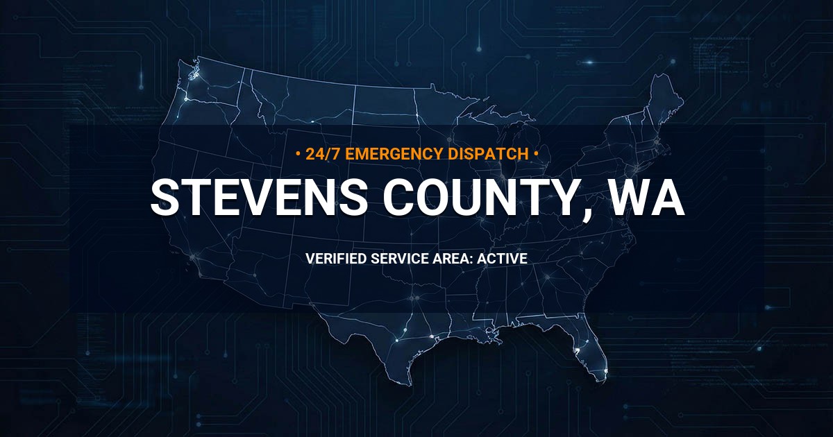 Emergency Plumbing Dispatch Map for Stevens County Plumbing Logistics