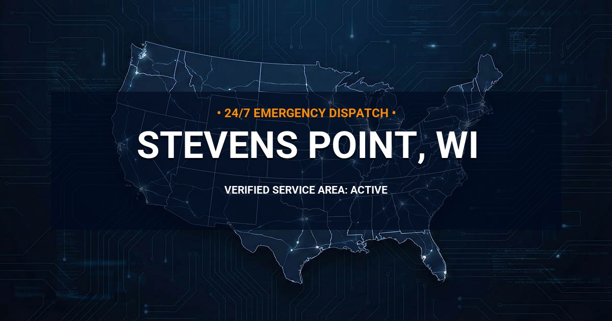 Emergency Plumbing Dispatch Map for Plumbing Services: Stevens Point, WI