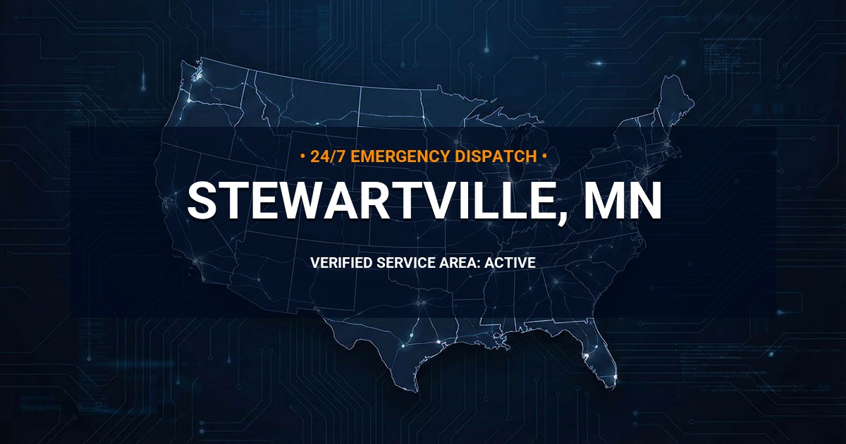 Emergency Plumbing Dispatch Map for Plumbing Services: Stewartville, MN