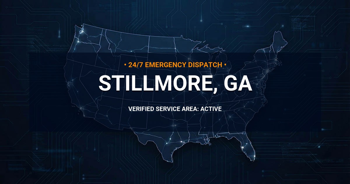 Emergency Plumbing Dispatch Map for Plumbing Services: Stillmore, GA