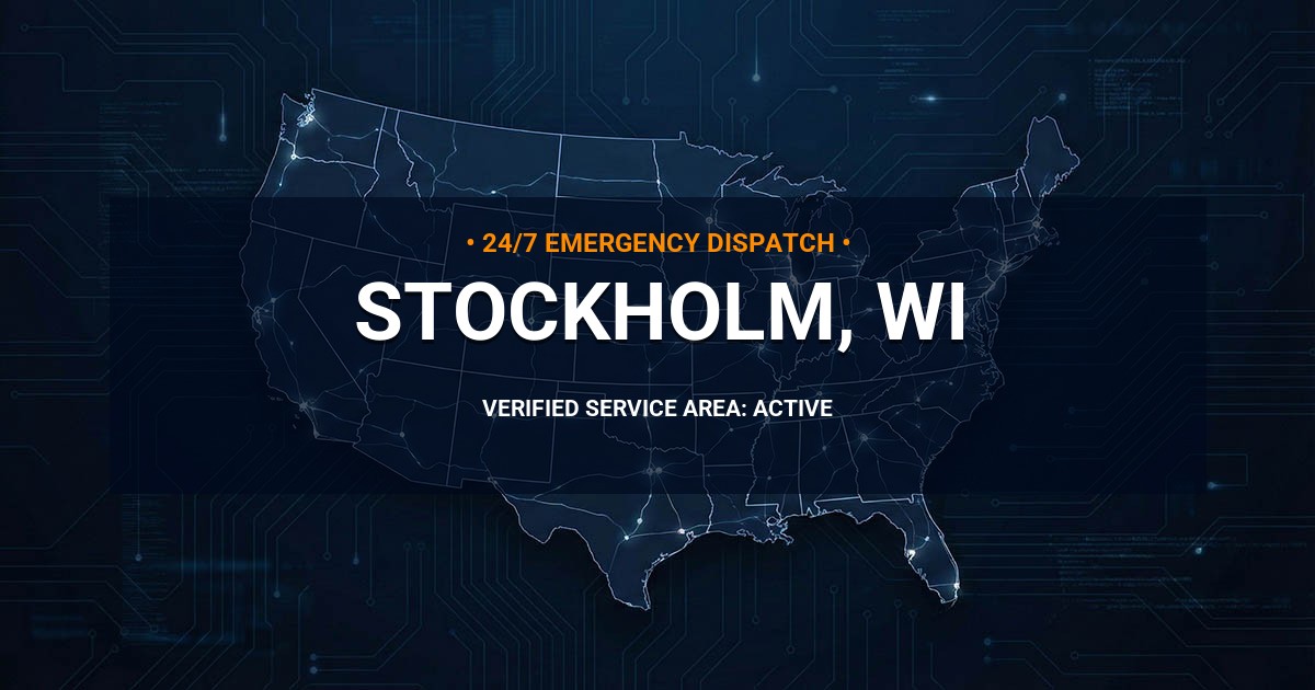 Emergency Plumbing Dispatch Map for Plumbing Services: Stockholm, WI