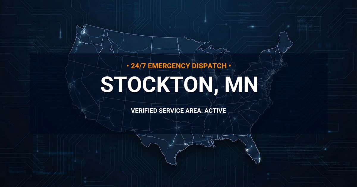 Emergency Plumbing Dispatch Map for Plumbing Services: Stockton, MN