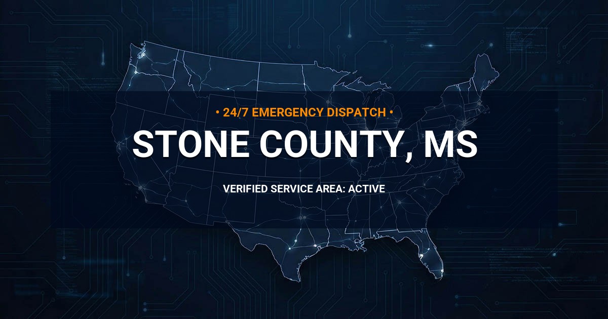 Emergency Plumbing Dispatch Map for Stone County Plumbing Logistics