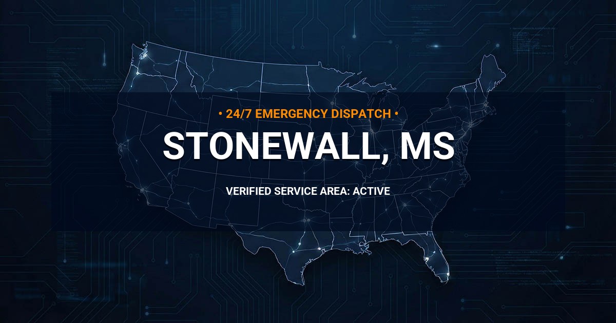 Emergency Plumbing Dispatch Map for Plumbing Services: Stonewall, MS