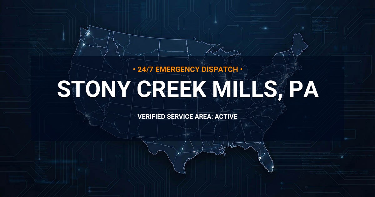 Emergency Plumbing Dispatch Map for Plumbing Services: Stony Creek Mills, PA