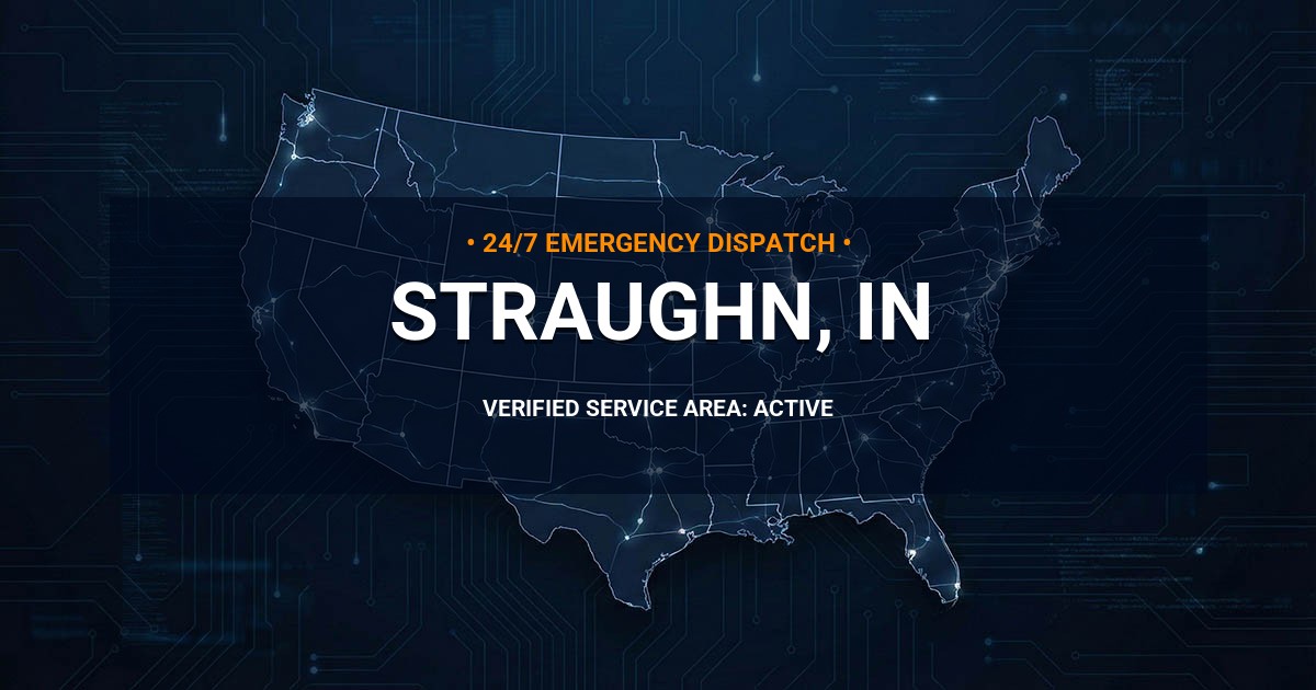 Emergency Plumbing Dispatch Map for Plumbing Services: Straughn, IN